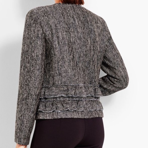 Talbots Shimmer Tweed Ruffle Jacket Size 12 - Picture 5 of 8